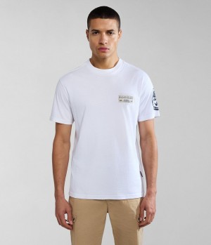 Napapijri Amundsen Short Sleeve T-Shirt T-shirts Herren Weiß | CJS-301985