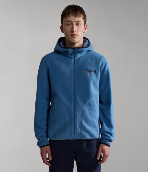 Napapijri Ayas Full-Zip Fleece Hoodie Fleece Herren Blau | WBF-512798