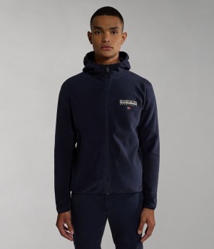 Napapijri Ayas Full-Zip Fleece Hoodie Fleece Herren Dunkelblau | LWB-902748