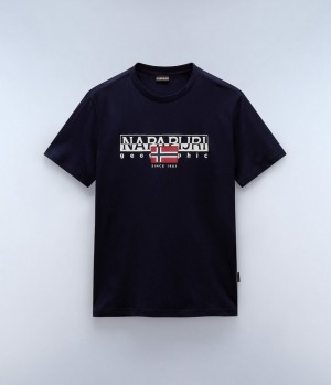 Napapijri Aylmer Short Sleeve T-Shirt T-shirts Herren Dunkelblau | PGE-150479