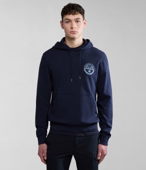 Napapijri Bollo Summer Hoodie Hoodie Herren Dunkelblau | YSX-618052
