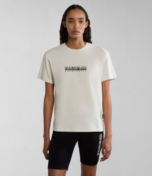 Napapijri Box Short Sleeve T-Shirt T-shirts Damen Weiß | PHM-627951