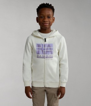 Napapijri Brunt Full-Zip Hoodie (4-16 YEARS) Sweatshirts Kinder Weiß | SCJ-123865