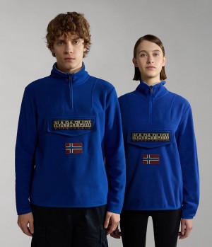 Napapijri Burgee Half-Zip Fleece Fleece Herren Blau | AUE-497235