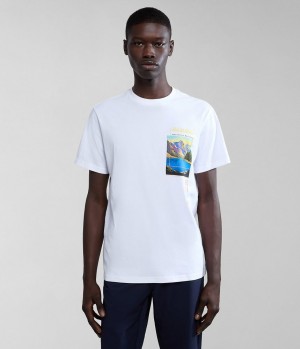 Napapijri Canada Short Sleeve T-shirt T-shirts Herren Weiß | PKY-826135
