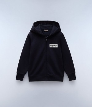 Napapijri Chamois Full-Zip Hoodie (4-16 YEARS) Sweatshirts Kinder Dunkelblau | ZOX-873652