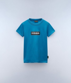 Napapijri Chamois Short Sleeve T-Shirt (4-16 YEARS) T-shirts Kinder Blau | CKD-937081