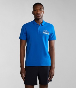 Napapijri Colville Short Sleeve Polo Shirt Polo Shirts Herren Blau | OAW-496875