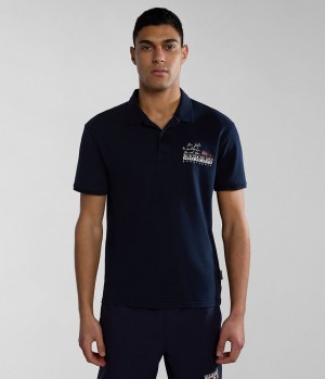 Napapijri Colville Short Sleeve Polo Shirt Polo Shirts Herren Dunkelblau | JWN-176934
