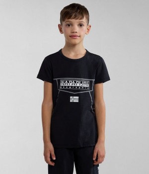 Napapijri Cree Short Sleeve T-Shirt (4-16 YEARS) T-shirts Kinder Schwarz | QYE-593147