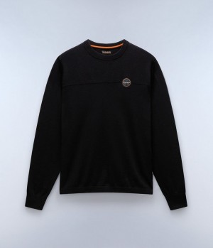 Napapijri Derri Crew Neck Jumper Pullover Herren Schwarz | FHO-360597