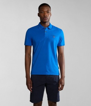 Napapijri Elbas Short Sleeve Jersey Polo Shirt Polo Shirts Herren Blau | VEI-520713