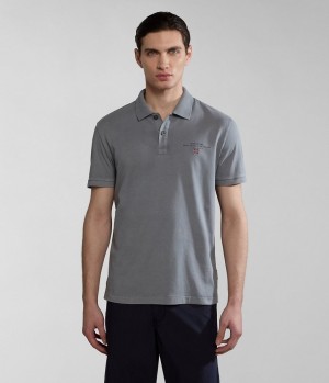 Napapijri Elbas Short Sleeve Jersey Polo Shirt Polo Shirts Herren Grau | QIH-592017