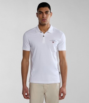 Napapijri Elbas Short Sleeve Jersey Polo Shirt Polo Shirts Herren Weiß | EOA-715048