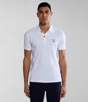 Napapijri Elbas Short Sleeve Pique Polo Shirt Polo Shirts Herren Weiß | BJQ-263781