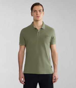 Napapijri Elbas Short Sleeve Pique Polo Shirt Polo Shirts Herren Grün | SUE-720164