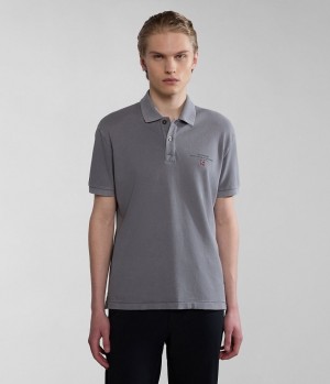 Napapijri Elbas Short Sleeve Pique Polo Shirt Polo Shirts Herren Grau | KQT-643790