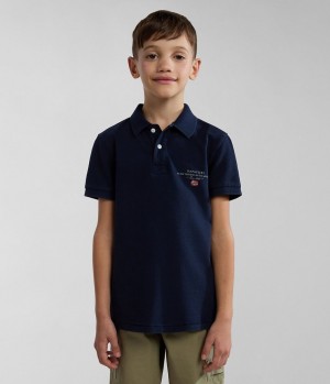 Napapijri Elbas Short Sleeve Polo Shirt (4-16 YEARS) Polo Shirts Kinder Dunkelblau | KSC-163428