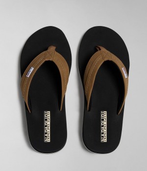 Napapijri Elm Flip-Flops Pantoletten Herren Braun | QAH-859046