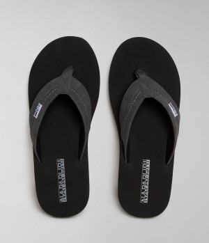 Napapijri Elm Flip-Flops Pantoletten Herren Schwarz | LYZ-937612