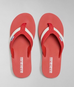 Napapijri Elm Flip-Flops Pantoletten Herren Rot | GLH-417523