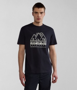 Napapijri Faber Short Sleeve T-Shirt T-shirts Herren Schwarz | APK-109784