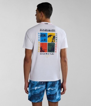 Napapijri Gras Short Sleeve T-Shirt T-shirts Herren Weiß | BPH-923741