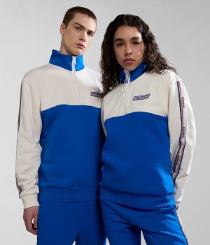 Napapijri Grober Half-Zip Sweatshirt Sweatshirts Herren Blau | AFQ-805736