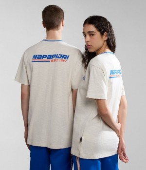 Napapijri Grober Short Sleeve T-Shirt T-shirts Damen Weiß | IAF-743980