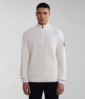 Napapijri Gwich Half-Zip Jumper Zip Jumpers Herren Weiß | ZEB-968504