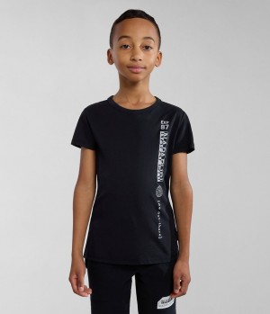 Napapijri Hudson Short Sleeve T-Shirt (4-16 YEARS) T-shirts Kinder Schwarz | TUR-097416