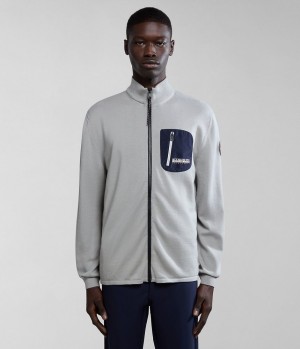 Napapijri Huron Full-Zip Jumper Zip Jumpers Herren Grau | DCY-832740