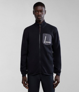 Napapijri Huron Full-Zip Jumper Zip Jumpers Herren Schwarz | PYR-902341
