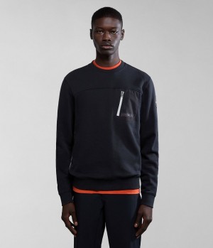 Napapijri Huron Sweatshirt Sweatshirts Herren Schwarz | WRE-752801