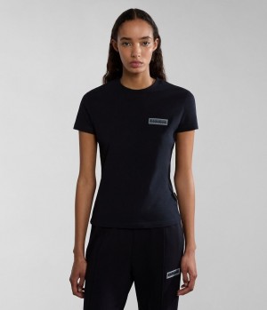 Napapijri Iaato Short Sleeve T-Shirt T-shirts Damen Schwarz | EWQ-839517