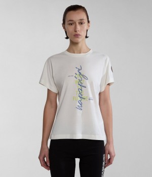 Napapijri Keith Short Sleeve T-Shirt T-shirts Damen Weiß | ABM-968152