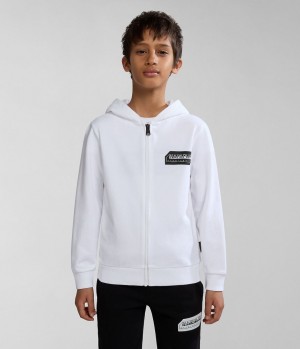Napapijri Kitik Full-Zip Hoodie (4-16 YEARS) Hoodie Kinder Weiß | PVS-210865