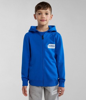 Napapijri Kitik Full-Zip Hoodie (4-16 YEARS) Hoodie Kinder Blau | HBU-713562