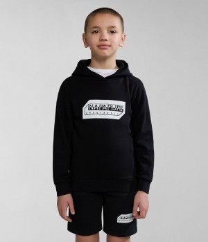 Napapijri Kitik Hoodie (4-16 YEARS) Hoodie Kinder Schwarz | XKU-935241