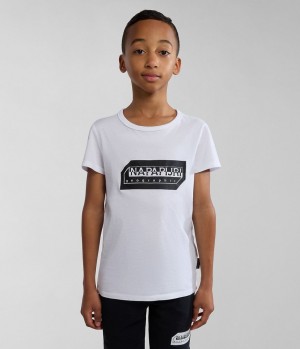 Napapijri Kitik Short Sleeve T-Shirt (4-16 YEARS) T-shirts Kinder Weiß | NOE-405738