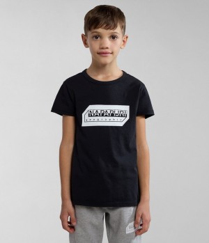 Napapijri Kitik Short Sleeve T-Shirt (4-16 YEARS) T-shirts Kinder Schwarz | EZV-125789