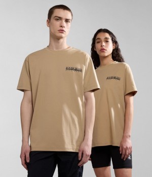 Napapijri Kotcho Short Sleeve T-Shirt T-shirts Damen Beige | UHL-176302