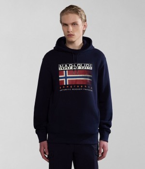Napapijri Kreis Hoodie Hoodie Herren Dunkelblau | ZWP-598207