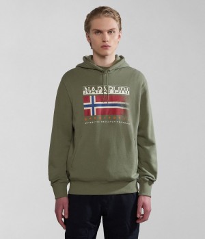 Napapijri Kreis Hoodie Hoodie Herren Grün | UJH-502914