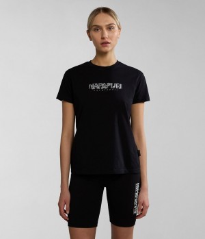 Napapijri Kreis Short Sleeve T-Shirt T-shirts Damen Schwarz | XQR-082913