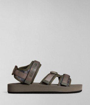 Napapijri Lark Camouflage Sandals Sandalen Herren Multicolour | XMB-627519