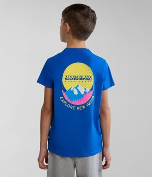 Napapijri Liard Short Sleeve T-Shirt (4-16 YEARS) T-shirts Kinder Blau | WEH-842051