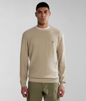 Napapijri Linen Jumper Pullover Herren Beige | SOF-823490