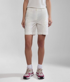 Napapijri Narin Bermuda Shorts Kurze Hose Damen Weiß | NDB-694837