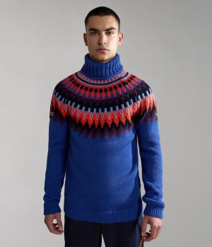 Napapijri Nathaniel Turtleneck Jumper Pullover Herren Blau | ZCO-375620